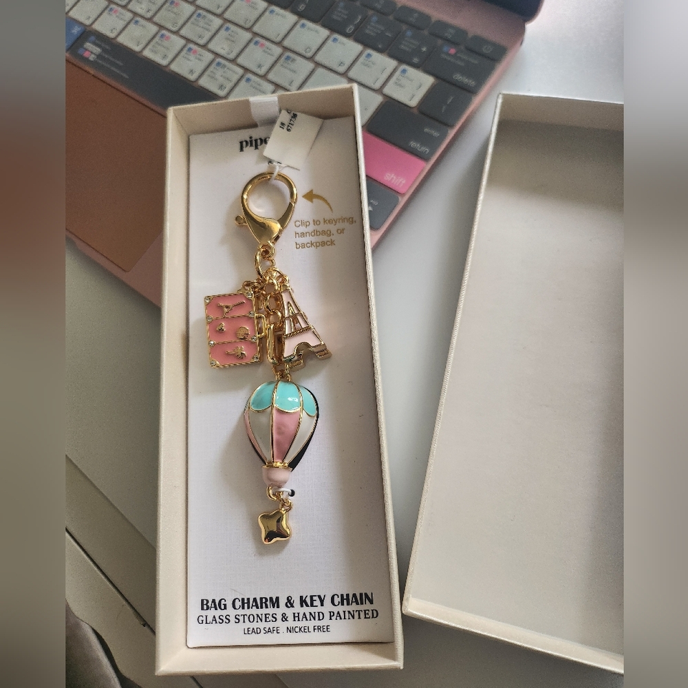 Charming Pink and Gold Keychain